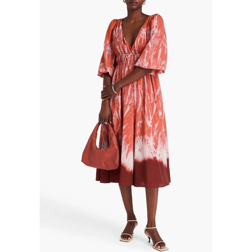 Altuzarra Kathleen Shibori Print Midi Dress French 36 US Size 4 NWT $2295
